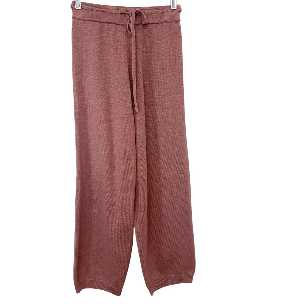 ASM Anna Cashmere Wool Knit Pull On Pants Dusty Rose Mauve XS Loungewear Comfy